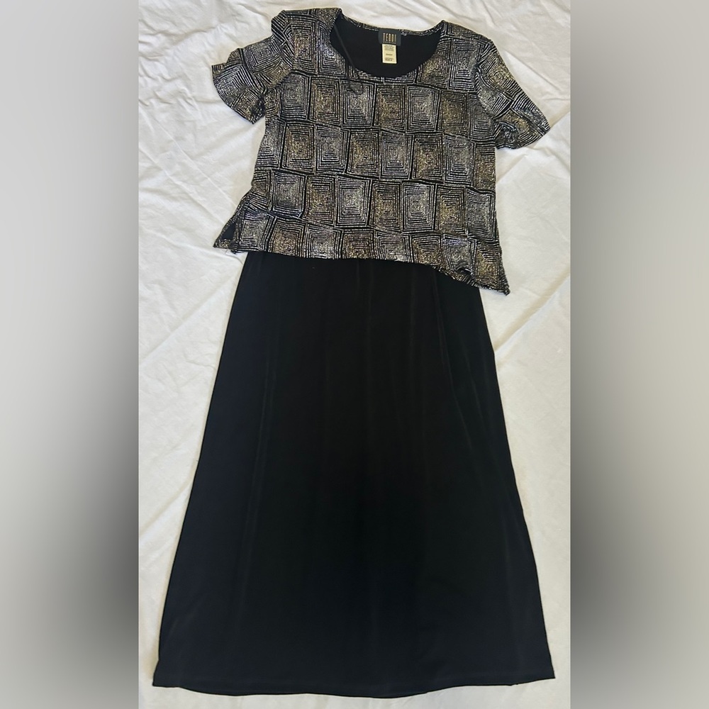 80s Beaded Teddi Evening Black Sparkling Blouse, Outfit Vintage
